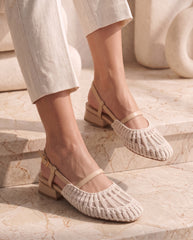 Fawn Thread-Woven Slingback