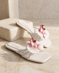 White Orchid Bloom Flat
