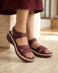 Maroon Elegance Comfort Sandal