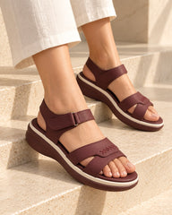Maroon Elegance Comfort Sandal